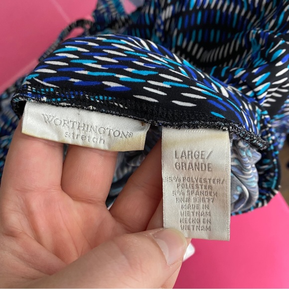 Worthington Black Blue Blouse - Picture 7 of 7